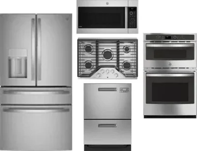 5 Piece Package Includes Refrigerator, Cooktop, Wall Oven, Microwave And Dishwasher